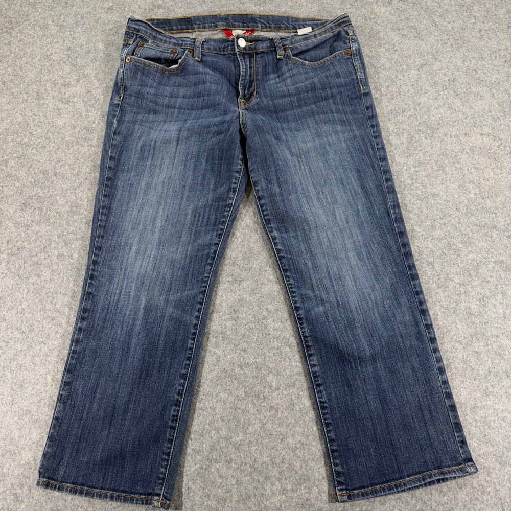 Lucky Brand Crop Jeans Womens 14/32‎ Medium Wash Blue Denim Straight Leg